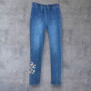 Soft Surroundings TALL pull-on stretch waist comfy soft denim embroidered-SZ-TM